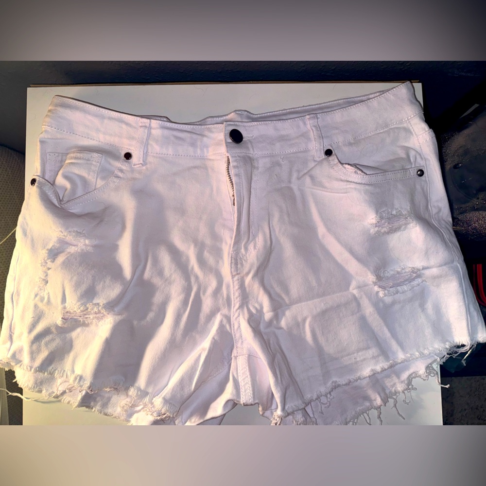 Jean shorts.